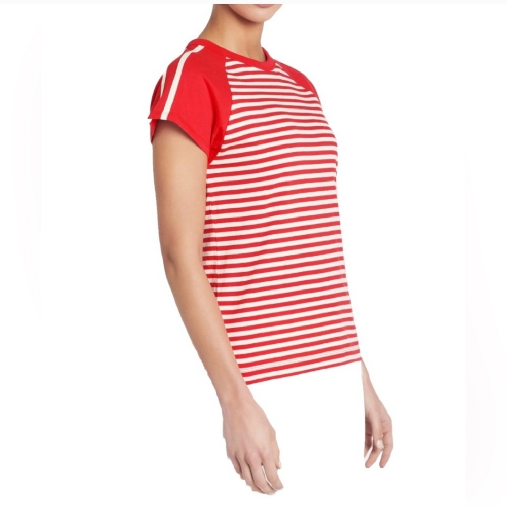 Current/Elliott The Saturday Raglan Tee Women's Red & White Size 1/Small